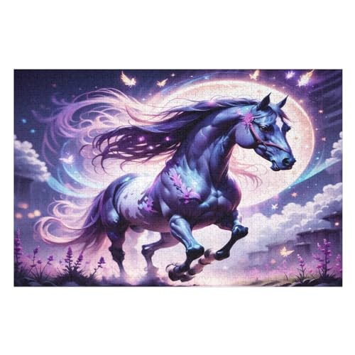 Horse -Puzzle, 1000 Teile,Holzpuzzle Für Erwachsene Kinder, Lustiges Spielzeug, Denkspiel, Bildungsspiel, （75×50cm） von LLXXHH