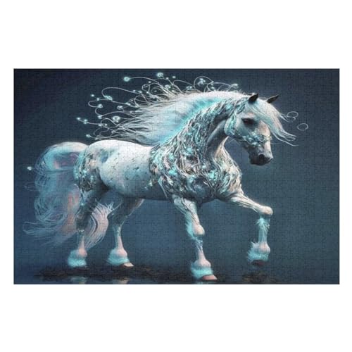 Horse Puzzle 1000 Teile, Holzpuzzle Für Erwachsene Kinder, Impossible Puzzles, Geschicklichkeitsspiel Für Die Ganze Familie （75×50cm） von LLXXHH