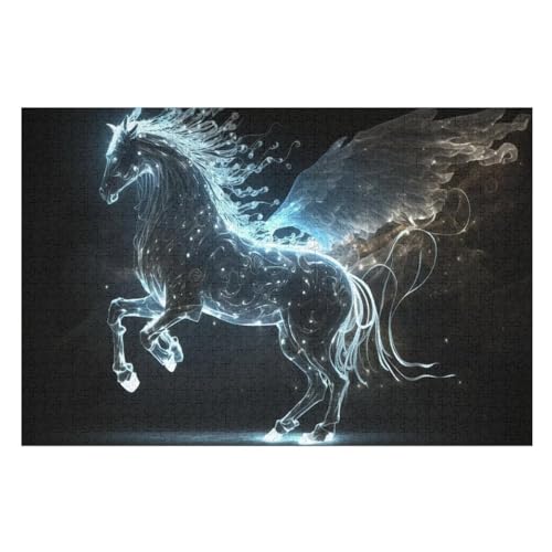 Horse Puzzle 1000 Teile, Holzpuzzle Herausforderndes Geschicklichkeitsspiel Für Die Ganze Familie, Kinder Erwachsenenpuzzle Ab 12 Jahren （75×50cm） von LLXXHH
