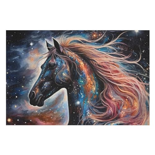 Horse Puzzles 1000 Teile Erwachsener Kniffel Spaß Für Die Ganze Familie, Holzpuzzle Kinder Erwachsene, Impossible Puzzle Schwer （75×50cm） von LLXXHH