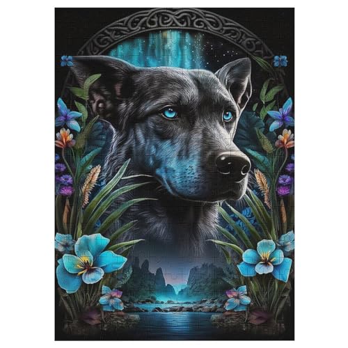 Hund 300 Teile Puzzles Für Erwachsene Holzpuzzle Familienpuzzlespiel Stressabbau-Puzzle Für Erwachsene Kinder Ab 12 Jahren 42×30cm von LLXXHH