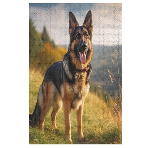 Hund Holzpuzzle 1000 Teile Klassische Puzzles Erwachsene Kinder Puzzle DIY Kit Holzspielzeug Einzigartiges Geschenk 78×53cm von LLXXHH