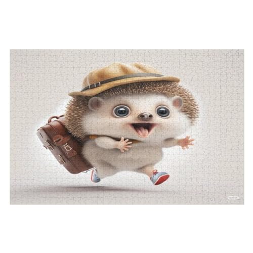 Igel 1000 Teile Puzzle Für Erwachsene, Herausforderung Puzzles - Verringerter Druck Schwieriges Holzpuzzle Für Kinder 12+ （75×50cm） von LLXXHH