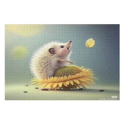 Igel Holzpuzzle - 1000 Teiliges Jigsaw Knobelspiel - Puzzle Für Erwachsene & Kinder - Outdoor & Reisespielzeug （75×50cm） von LLXXHH