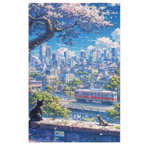 Japan Style 1000 Teile Puzzles Für Erwachsene,Holzpuzzle - Verringerter Druck Schwieriges Unmögliche Puzzle Für Erwachsene 12+ Kinder 78×53cm von LLXXHH