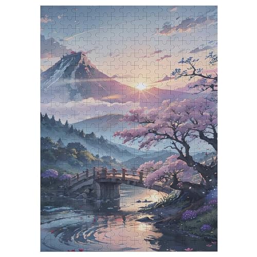 Japan Style Holzpuzzle 300 Teile Klassische Puzzles Erwachsene Kinder Puzzle DIY Kit Holzspielzeug Einzigartiges Geschenk 42×30cm von LLXXHH