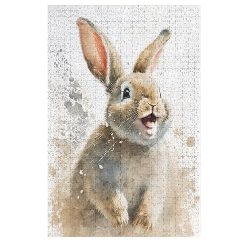 Kaninchen Holzpuzzle - 1000 Teiliges Jigsaw Knobelspiel - Puzzle Für Erwachsene & Kinder - Outdoor & Reisespielzeug 78×53cm von LLXXHH
