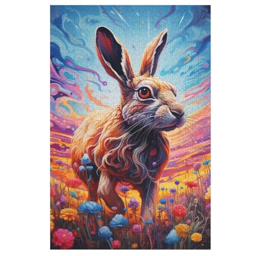 Kaninchen -Puzzle, 1000 Teile,Holzpuzzle Für Erwachsene Kinder, Lustiges Spielzeug, Denkspiel, Bildungsspiel, 78×53cm Kaninchen -Puzzle, 1000 Teile,Holzpuzzle Für Erwachsene Kinder, Lustiges Spielzeug, Denkspiel, Bildungsspiel, 78×53cm von LLXXHH