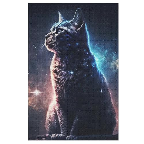 Katze 1000 Teile Puzzles, Wood Craft, Hochwertiges Modernes Puzzle, DIY, Für Erwachsene Und Kinder Ab 12 Jahren, 78×53cm Katze 1000 Teile Puzzles, Wood Craft, Hochwertiges Modernes Puzzle, DIY, Für Erwachsene Und Kinder Ab 12 Jahren, 78×53cm von LLXXHH