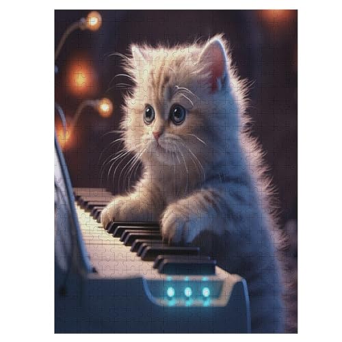 Katze 500 Teile Puzzles, Wood Craft, Hochwertiges Modernes Puzzle, DIY, Für Erwachsene Und Kinder Ab 12 Jahren, 55×41cm Katze 500 Teile Puzzles, Wood Craft, Hochwertiges Modernes Puzzle, DIY, Für Erwachsene Und Kinder Ab 12 Jahren, 55×41cm von LLXXHH