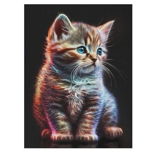 Katze Holzpuzzle Für Erwachsene Teenager Stress Abbauen Familien-Puzzlespiel Poster 500-teiliges Puzzle Kinder Lernspiel 55×41cm Katze Holzpuzzle Für Erwachsene Teenager Stress Abbauen Familien-Puzzlespiel Poster 500-teiliges Puzzle Kinder Lernspiel 55×41cm von LLXXHH