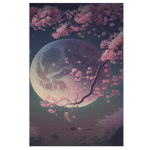 Kirschbaumkunst Japan 1000 Teile Premium-Puzzles Für Erwachsene Kinder- Holzpuzzles Spaß Und Lernspiele - Perfekte Puzzle-Geschenke 78×53cm von LLXXHH