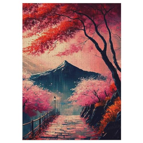 Kirschbaumkunst Japan-Puzzlespiel Aus Holz, 300 Puzzleteile, Kreatives Puzzle Für Teenager Und Erwachsene, Kreatives Spielzeug, Puzzles, 42×30cm von LLXXHH