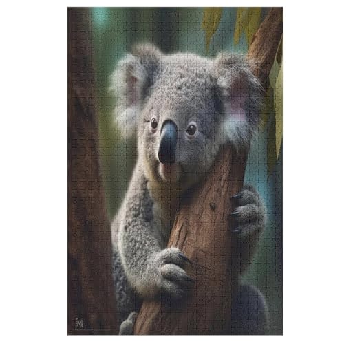 Koala Puzzle 1000 Teile, Holzpuzzle Für Erwachsene Kinder, Impossible Puzzles, Geschicklichkeitsspiel Für Die Ganze Familie 78×53cm von LLXXHH