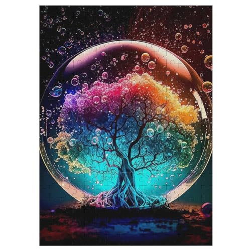 Kosmischer Lebensbaum Puzzles 300 Teile Erwachsener Kniffel Spaß, Holzpuzzle Kinder Erwachsene, Impossible Puzzle Schwer 42×30cm von LLXXHH
