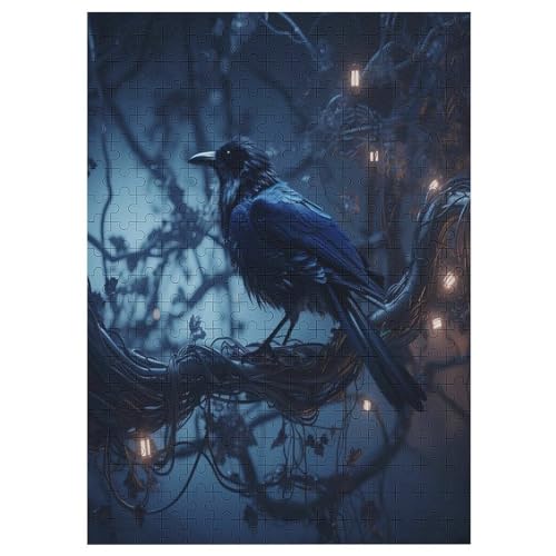 Krähe Holzpuzzle Erwachsene - 300 Teiliges Jigsaw Knobelspiel - Puzzle Für Erwachsene & Kinder - Outdoor & Reisespielzeug 42×30cm von LLXXHH