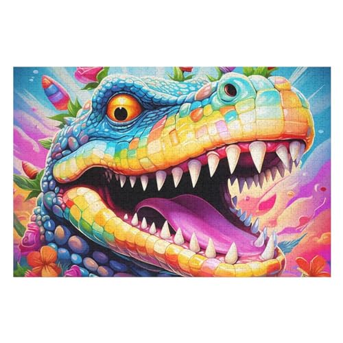 Krokodil 1000 Teile Puzzles Für Erwachsene, Impossible Puzzle, Geschicklichkeitsspiel Für Die Ganze Familie, Kinder Holzpuzzle （75×50cm） von LLXXHH