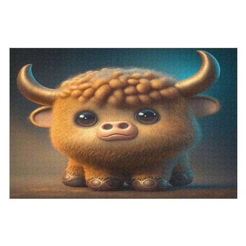 Kuh Holzpuzzle - 1000 Teiliges Jigsaw Knobelspiel - Puzzle Für Erwachsene & Kinder - Outdoor & Reisespielzeug （75×50cm） von LLXXHH