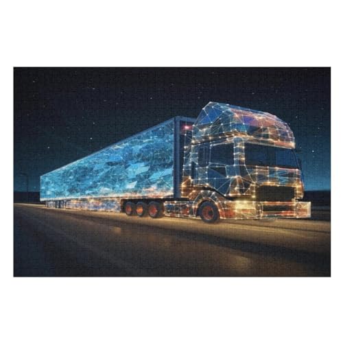 LKW Puzzle 1000 Teile, Holzpuzzle Herausforderndes Geschicklichkeitsspiel Für Die Ganze Familie, Kinder Erwachsenenpuzzle Ab 12 Jahren （75×50cm） von LLXXHH