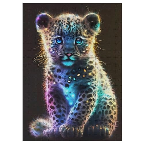 Leopard Puzzles 300 Teile Erwachsener Kniffel Spaß Für Die Ganze Familie, Holzpuzzle Kinder Erwachsene, Impossible Puzzle Schwer 42×30cm von LLXXHH