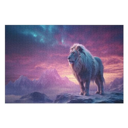 Löwe -Puzzle, 1000 Teile,Holzpuzzle Für Erwachsene Kinder, Lustiges Spielzeug, Denkspiel, Bildungsspiel, （75×50cm） von LLXXHH