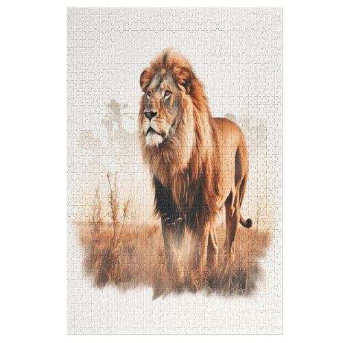 Löwe -Puzzle, 1000 Teile,Holzpuzzle Für Erwachsene Kinder, Lustiges Spielzeug, Denkspiel, Bildungsspiel, 78×53cm Löwe -Puzzle, 1000 Teile,Holzpuzzle Für Erwachsene Kinder, Lustiges Spielzeug, Denkspiel, Bildungsspiel, 78×53cm von LLXXHH