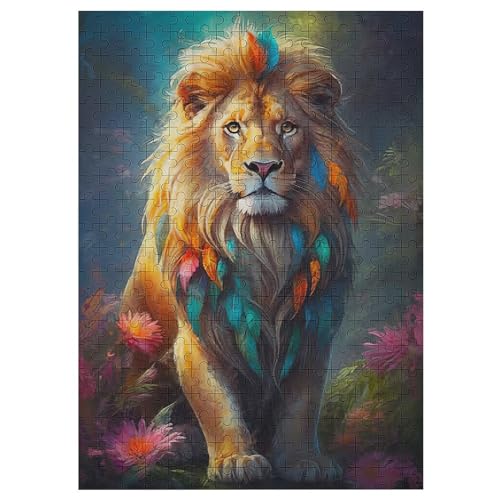 Löwe Puzzles 300 Teile Erwachsener Kniffel Spaß Für Die Ganze Familie, Holzpuzzle Kinder Erwachsene, Impossible Puzzle Schwer 42×30cm von LLXXHH