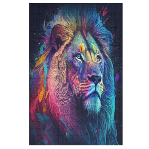 Löwe malen Holzpuzzle 1000 Teile Klassische Puzzles Erwachsene Kinder Puzzle DIY Kit Holzspielzeug Einzigartiges Geschenk 78×53cm Löwe malen Holzpuzzle 1000 Teile Klassische Puzzles Erwachsene Kinder Puzzle DIY Kit Holzspielzeug Einzigartiges Geschenk 78×53cm von LLXXHH