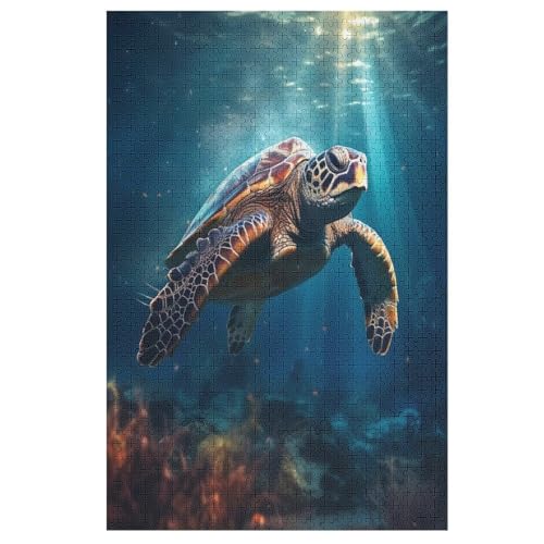 Meeresschildkröten Puzzle 1000 Teile, Holzpuzzle Für Erwachsene Kinder, Impossible Puzzles, Geschicklichkeitsspiel Für Die Ganze Familie 78×53cm Meeresschildkröten Puzzle 1000 Teile, Holzpuzzle Für Erwachsene Kinder, Impossible Puzzles, Geschicklichkeitsspiel Für Die Ganze Familie 78×53cm von LLXXHH
