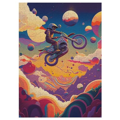 Motocross 300 Teile Puzzles, Wood Craft, Hochwertiges Modernes Puzzle, DIY, Für Erwachsene Und Kinder Ab 12 Jahren, 42×30cm von LLXXHH