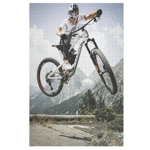 MountainFahrrad Puzzle 1000 Teile, Holzpuzzle Herausforderndes Geschicklichkeitsspiel Für Die Ganze Familie, Kinder Erwachsenenpuzzle Ab 12 Jahren 78×53cm von LLXXHH
