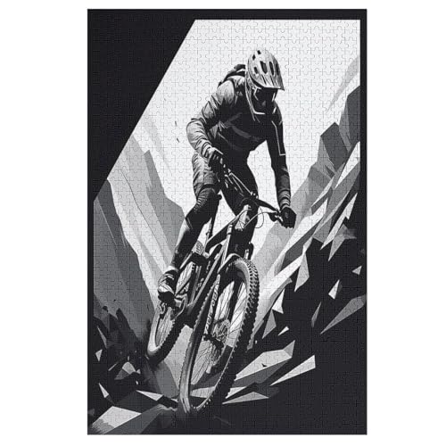 Mountainbike -Puzzle, 1000 Teile,Holzpuzzle Für Erwachsene Kinder, Lustiges Spielzeug, Denkspiel, Bildungsspiel, 78×53cm von LLXXHH