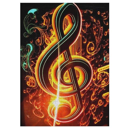 Musiknote Puzzles 300 Teile Erwachsener Kniffel Spaß Für Die Ganze Familie, Holzpuzzle Kinder Erwachsene, Impossible Puzzle Schwer 42×30cm von LLXXHH
