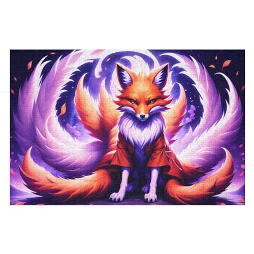 Neun-Tailed Fuchs Holzpuzzle 1000 Teile,Puzzles Für Erwachsene, Impossible Puzzle, Kinder Legespiel （75×50cm） von LLXXHH