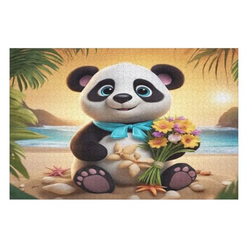 Panda 1000 Teile Puzzles Für Erwachsene,Holzpuzzle - Verringerter Druck Schwieriges Unmögliche Puzzle Für 12+ Kinder （75×50cm） von LLXXHH