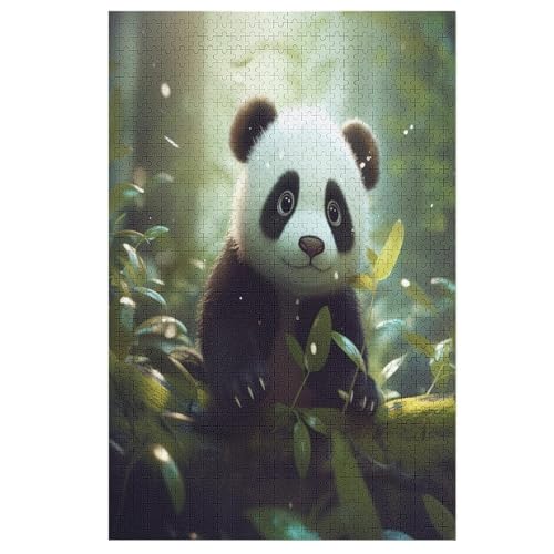 Panda Puzzle Für Erwachsene,1000-teiliges Puzzles, Für Kinder,Holzpuzzle,Lernspielzeug, 78×53cm von LLXXHH
