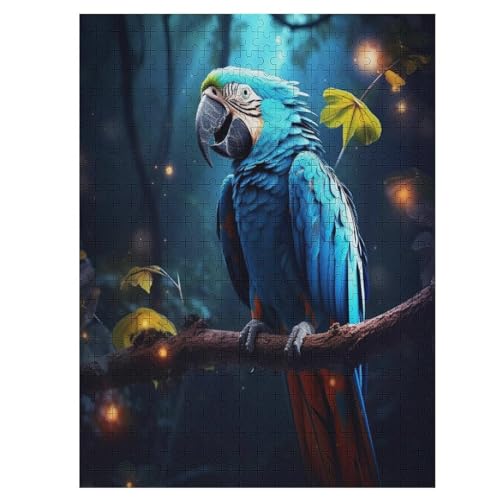 Papagei 500 Teile Premium-Puzzles Für Erwachsene Kinder- Holzpuzzles Spaß Und Lernspiele - Perfekte Puzzle-Geschenke 55×41cm von LLXXHH