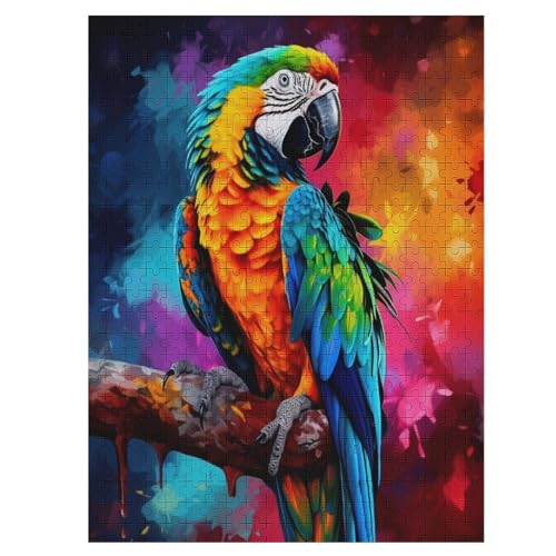 Papagei 500 Teile Puzzles Für Erwachsene,Holzpuzzle - Verringerter Druck Schwieriges Unmögliche Puzzle Für Erwachsene 12+ Kinder 55×41cm von LLXXHH