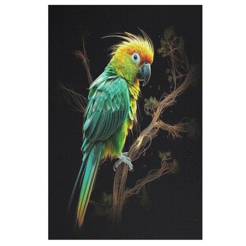Papagei Holzpuzzle Für Erwachsene Teenager Stress Abbauen Familien-Puzzlespiel Poster 1000-teiliges Puzzle Kinder Lernspiel 78×53cm von LLXXHH