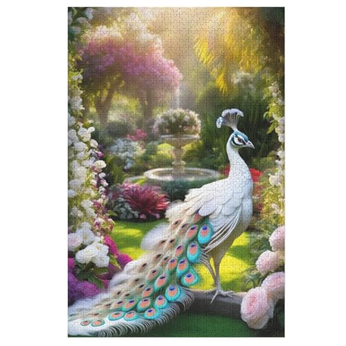 Pfau Holzpuzzle 1000 Teile Klassische Puzzles Erwachsene Kinder Puzzle DIY Kit Holzspielzeug Einzigartiges Geschenk 78×53cm von LLXXHH
