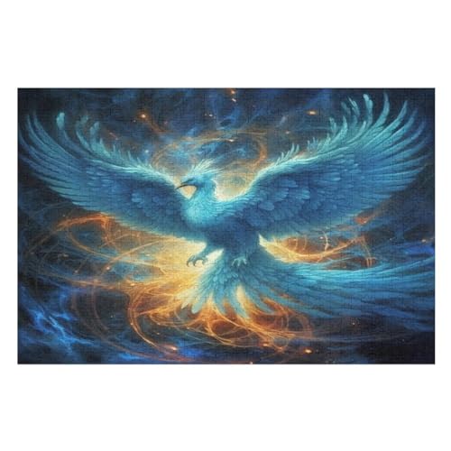 Phönix Holzpuzzle 1000 Teile, Knobelspiele Für Erwachsene, Teenager, Puzzles Unmögliche - Kinder Puzzle Zimmer Deko （75×50cm） von LLXXHH