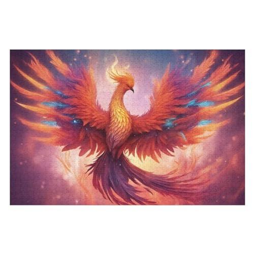 Phönix Puzzles 1000 Teile Erwachsener Kniffel Spaß Für Die Ganze Familie, Holzpuzzle Kinder Erwachsene, Impossible Puzzle Schwer （75×50cm） von LLXXHH