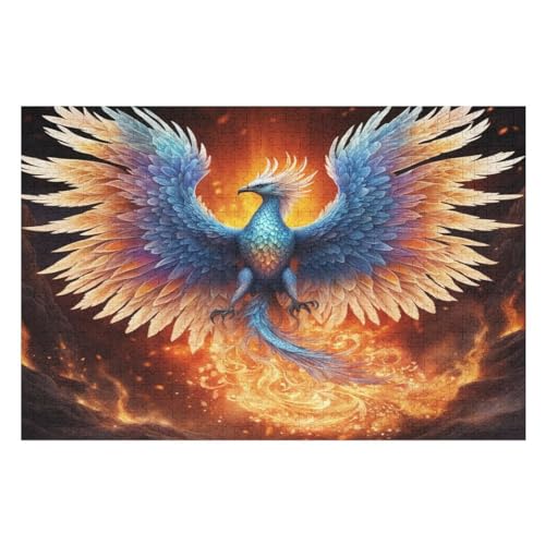 Phönix Puzzles 1000 Teile Erwachsener Kniffel Spaß Für Die Ganze Familie, Holzpuzzle Kinder Erwachsene, Impossible Puzzle Schwer （75×50cm） von LLXXHH