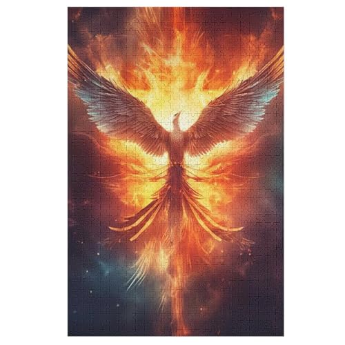 Phönix Puzzles 1000 Teile Erwachsener Kniffel Spaß Für Die Ganze Familie, Holzpuzzle Kinder Erwachsene, Impossible Puzzle Schwer 78×53cm von LLXXHH