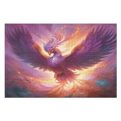 Phönix Puzzles 1000 Teile Für Jugendliche Kreatives Holzpuzzlespielzeug Familienspiel Schwierigkeitsgrad Herausforderungspuzzles （75×50cm） von LLXXHH