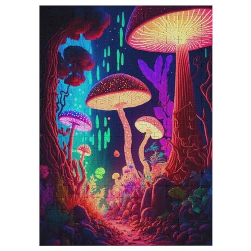Pilz 300 Teile Puzzles, Wood Craft, Hochwertiges Modernes Puzzle, DIY, Für Erwachsene Und Kinder Ab 12 Jahren, 42×30cm von LLXXHH