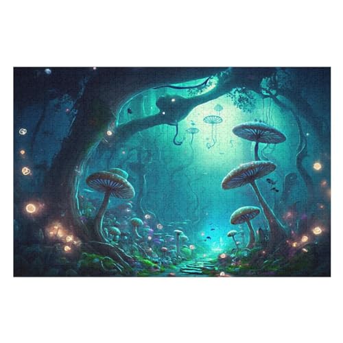 Pilz Holzpuzzle 1000 Teile Klassische Puzzles Erwachsene Kinder Puzzle DIY Kit Holzspielzeug Einzigartiges Geschenk （75×50cm） von LLXXHH