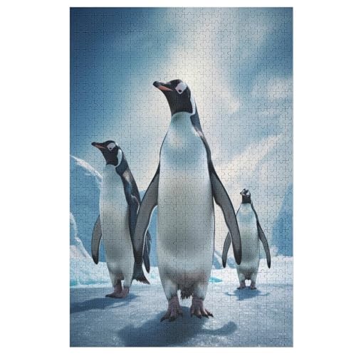 Pinguin Puzzles 1000 Teile Erwachsener Kniffel Spaß Für Die Ganze Familie, Holzpuzzle Kinder Erwachsene, Impossible Puzzle Schwer 78×53cm von LLXXHH