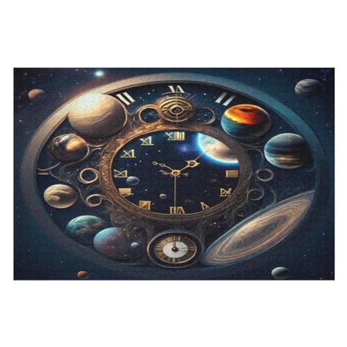Planet Puzzle 1000 Teile, Holzpuzzle Für Erwachsene Kinder, Impossible Puzzles, Geschicklichkeitsspiel Für Die Ganze Familie （75×50cm） von LLXXHH