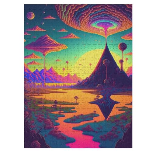Psychedelisch Holzpuzzle 500 Teile,Puzzles Für Erwachsene, Impossible Puzzle, Kinder Legespiel 55×41cm Psychedelisch Holzpuzzle 500 Teile,Puzzles Für Erwachsene, Impossible Puzzle, Kinder Legespiel 55×41cm von LLXXHH